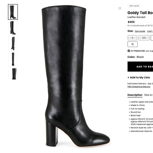 Loeffler Randall Goldy Boot Black, 8.5, BNWB - Picture 1 of 8